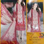 3-Piece Lawn Suit with Dupatta – Front Embroidery & Back Printed Design | Premium Fabric | 1002