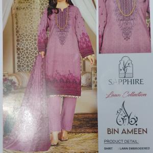 3-Piece Lawn Suit with Dupatta – Front Embroidery & Back Printed Design | Premium Fabric | 1007