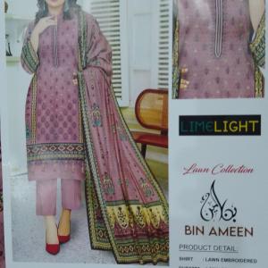 3-Piece Lawn Suit with Dupatta – Front Embroidery & Back Printed Design | Premium Fabric | 1016