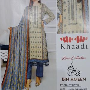 3-Piece Lawn Suit with Dupatta – Front Embroidery & Back Printed Design | Premium Fabric | 1015