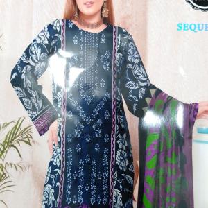 3-Piece Lawn Suit with Dupatta – Front Embroidery & Back Printed Design | Premium Fabric | 1032