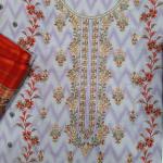 3-Piece Lawn Suit with Dupatta – Front Embroidery & Back Printed Design | Premium Fabric | 1029