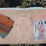 3-Piece Lawn Suit with Dupatta – Front Embroidery & Back Printed Design | Premium Fabric | 1021