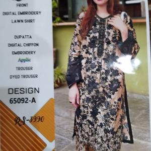 3-Piece Lawn Suit with Dupatta – Front Embroidery & Back Printed Design | Premium Fabric | 1062