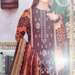 3-Piece Lawn Suit with Dupatta – Front Embroidery & Back Printed Design | Premium Fabric | 1043