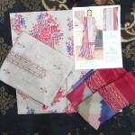 3-Piece Lawn Suit with Dupatta – Front Embroidery & Back Printed Design | Premium Fabric | 1042