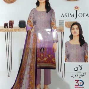 3-Piece Lawn Suit with Dupatta – Front Embroidery & Back Printed Design | Premium Fabric | 1049