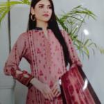 3-Piece Lawn Suit with Dupatta – Front Embroidery & Back Printed Design | Premium Fabric | 1048