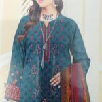 3-Piece Lawn Suit with Dupatta – Front Embroidery & Back Printed Design | Premium Fabric | 1039